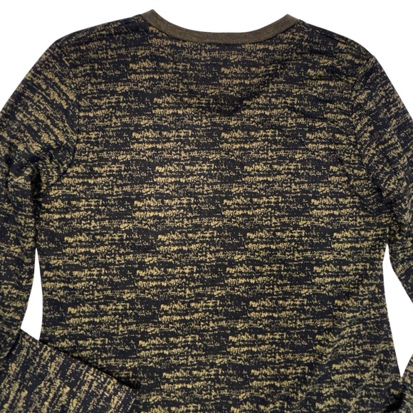 KAVU Heathered Knit Shift Dress Large Olive & Black LS Cozy Core Boho Casual EUC - Picture 8 of 10